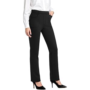keriffe Womens Dress Pants Business Casual Work Pants Pull On Slacks | 4 Pockets,Straight Leg,Stretchy Fabric,Office,Travel,P