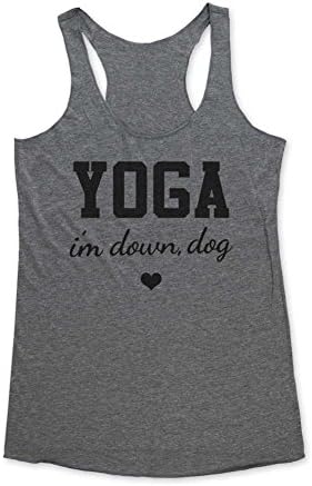 Yoga, I'm Down Dog - Funny Workout Soft Tri-Blend Racerback Tank