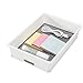 Madesmart Plastic Multipurpose Storage Organizer Bin for Drawers, Low-Profile Storage Bin Drawer Organizer, White