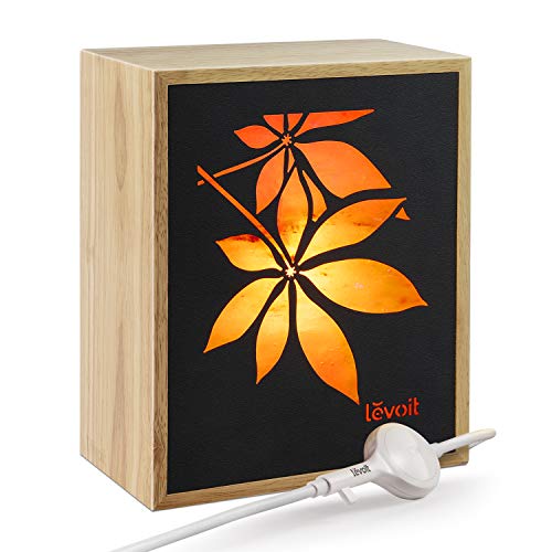 Levoit Salt Lamp, Himalayan/Hymilain Sea Salt Lamps, Pink Crystal Large Salt Rock Lamp, Night Light, Real Rubber Wood Base, Dimmable Touch Switch, Luxury Gift Box