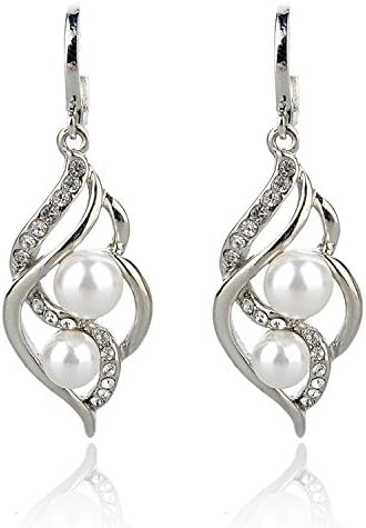 Jewelry Charm Fashion Wedding Earrings with Pearls Drop Earring Silver