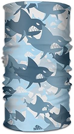 WEEDKEYCAT Shark Wrath Bite Teeth Headwrap Unisex Multifunction Headwear Polyester Quick Dry Soft Headband Neck Scarf,Premium Headdress Travel Magic Head Scarf Bandana Mask Neck Gaiter For Men Women