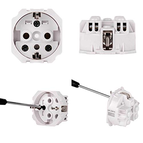 ALING-CONEL 2-fach Aufputz Schutzkontakt Steckdose mit Klappdeckel 16A/250V~ / IP44 - Grau (10er Set) – Bild 4