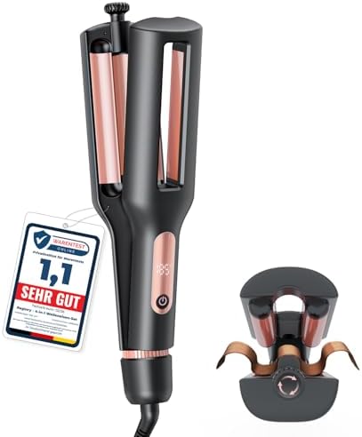Ondulador de cabelo ajustável 4 em 1, Surfer Waves Iron, Rose Gold