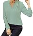 Farktop Women's Summer Long Sleeve Casual Loose Chiffon T Shirt Blouse Tops