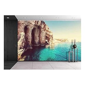 Beautiful Sea Landscapes on Zakynthos Island in Greece - Removable Wall Mural | Self-Adhesive Large Wallpaper - 66x96 inches