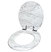 Sanilo Soft Close Toilet Seat ROUND, Quiet and Slow Close Lid and Seat, Strong Bumpers and Hinges, Marble
