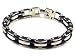 Imixlot Mens Stainless Steel Rubber Bracelet Chain Link Wristband 8.4cm/3.2inch Long