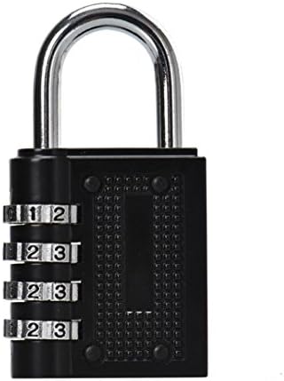 YIWULA 4 Dial Digit Combination Suitcase Luggage Password Lock Padlock (Black)