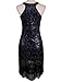 Vijiv 1920s Gastby Sequined Embellished Fringed Paisley Flapper Dress Blue XXL
