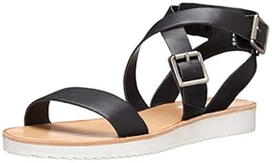Amazon.com | Steve Madden Women's Melllow, Black Leather, 5.5 M US | Flip-Flops