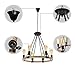BAYCHEER HL371768 Industrial Retro Vintage Style with 39.37 inch Length Chain Rope 6 Lights Chandelier Pendant Light Lamp use E26/27 Bulb