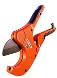 PVC Pipe Cutter | Cuts up to 2.5 Inch Diameter | One Handed Heavy Duty Ratchet Plastic Pipe and Tube Cutter Tool for PVC CPVC PEX PE PPR and more | Perfect for Plumbing and Irrigation Pipe