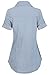 Women's Classic Button Down Short Sleeve Cotton Denim Shirt Top with Pockets