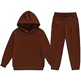 jeecoin Girls Boys Tracksuit Athletic Sweatsuits Pullover Hoodie 2 Pieces Kids Sweatshirt and Jogger Sweatpants Outfits Set
