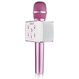 VERKB Wireless Microphone Karaoke Pro, 3-in-1 2200mAh Bluetooth Aluminium Alloy Karaoke Machine KTV for Apple iPhone Android Smartphone or Pc(Purple)