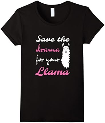 Womens Save the Drama for Your Llama Cute Colorful T-shirt XL Black