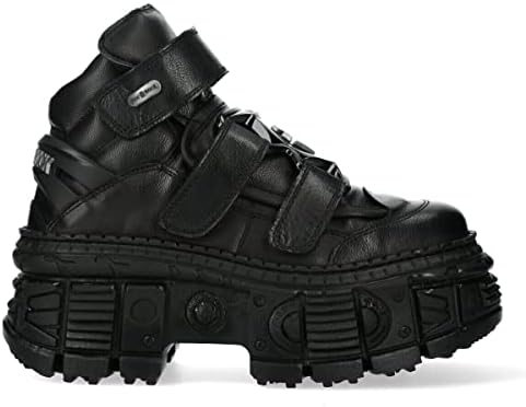 Amazon.com | New Rock WALL106-S12 Mens Black Leather Platform