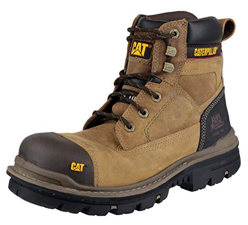 Caterpillar mens Caterpillar Mens Gravel 6 Inch Leather Work Safety Boots Brown Beige Leather UK Size 8 (EU 42, US 9) - Thumbnail 3