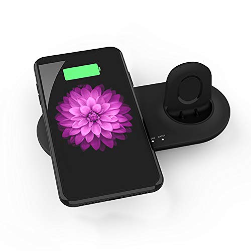 Kartice 2 in 1 Wireless Fast Charging Stand Pad &Samsung Galaxy Watch Charging pad Holder for Uiversally Qi Enabled Phones and Select Samsung Galaxy Watch (42) mm /(46) mm/Gear S3 Watches.