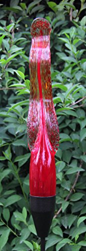 Coloriscape Solar Glass Grass Yard Art, Red
