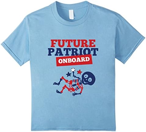 Kids Future Patriot Onboard T-Shirt - 4th Of July Pregnant Shirt 6 Baby Blue