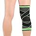 Efanr 1 Pair Knee Compression Sleeve, Knee Brace Protective Pad Kneepad with Adjustable Strap, Ankle Wrist Leg Support Bandage Kneepad for Basketball, Running, Jogging, Sports, Arthritis (Green, XXL)