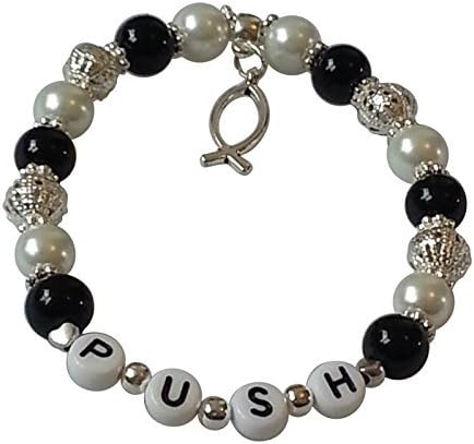 P.U.S.H Pray Until Something Happens Bracelet Teen Christian Jewellery Fish Charm Inspirational Gift)