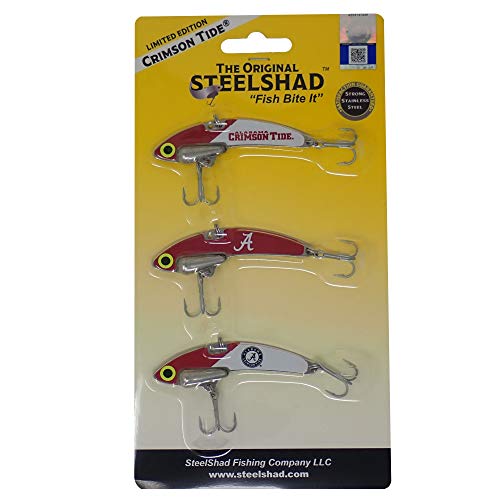 SteelShad Officially Licensed for Alabama Crimson Tide 3 Pack Fishing
