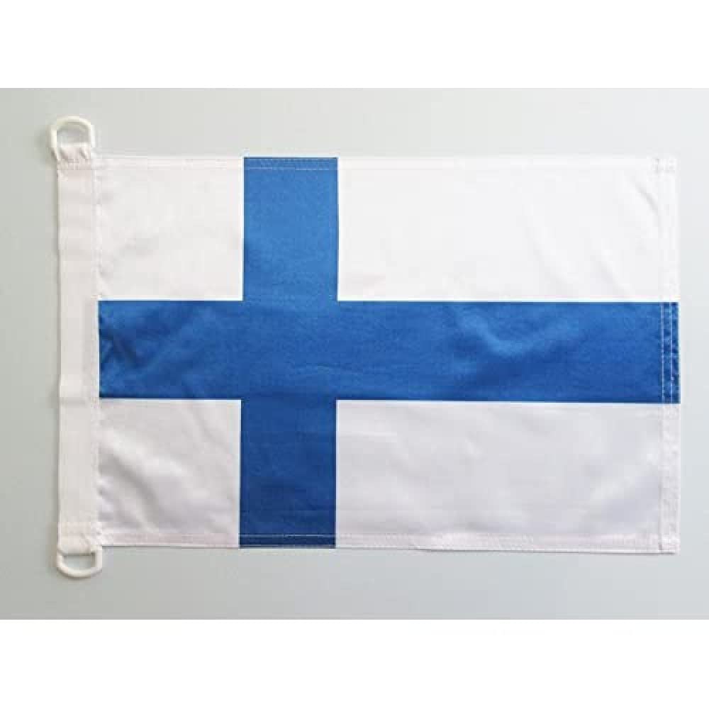 AZ FLAG - Finland Nautical Flag - 18'' x 12'' - For Outdoor and Boat - Finnish Banner Knitted Polyester with Two Plastic Rings - Vivid Colors - 12x18 in - 45x30 Cm — image 1