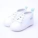 Cute Infant Toddler Baby Soft Sneaker Anti-skid Prewalker Casual Lace-up Canvas Trainers Crib Shoes (3-6 Months, White)