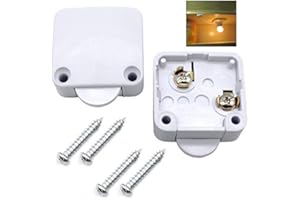 Xrten 2 Pcs Cupboard Door Switch ON/Off Surface Push to Break Door Light Switch 2A 250V