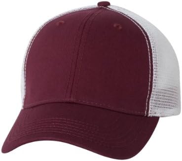 Authentic Headwear - ''The Duke'' Washed Trucker Cap - AH80 - Adjustable - Maroon/ White
