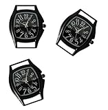 PlanetZia 2pcs Rectangle Ribbon Watch Faces for Your Interchangeable Beaded Bands TVT-4158 (2pcs Black Paint)