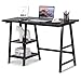 Tangkula Computer Desk with Shelves, Modern Trestle Desk Home Office Desk with Storage Shelf, Space Saving Study Writing Desk, Desk for Bedroom