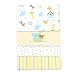 Spasilk Receiving Baby Blanket, 100% Cotton Flannel Blanket, Pack of 4, Yellow Ark