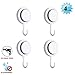 4 Pack Vacuum Suction Cup Hooks Bathroom Holder for Towel, Robe, Loofah – Wall Mount Powerful Removable Repositionable Waterproof Bathroom Kitchen Accessories Hardware