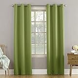 Sun Zero Becca Energy Efficient Grommet Curtain Panel, 40" x 84", Avocado Green