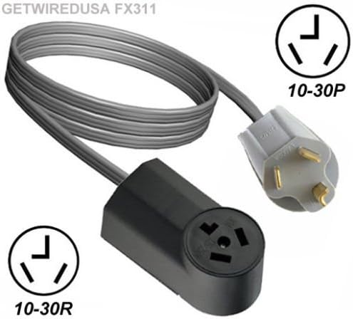 4 Foot Long Dryer Extension Cord Female 10 30r 3 Prong Receptacle