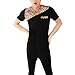 uxcell Men Mock Chest Pocket Crew Neck Leopard Print Slim Tee Shirt