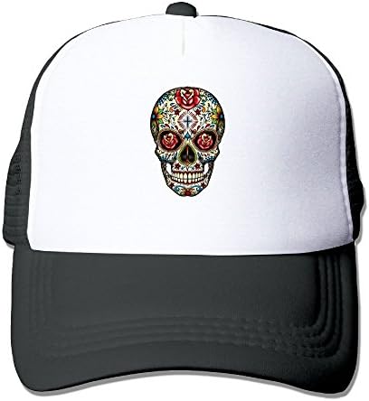 WGMHQQ Unisex Skull-Sugar Skull Roses Fashion Mesh Cap Baseball Caps