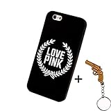 SuperBZ Apple iPhone 6 LOVE PINK Case, LOVE PINK Pattern Silicone Snap On Case Cover for Apple iPhone 6 4.7 (LOVE PINK BLACK)