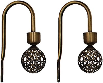 Curtain Holdbacks U Arm Hook Pair for Draperies ，Vintage Bronze