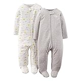 Just One You By Carter's Unisex-Baby 2-Pack Footed Sleeper - Gray