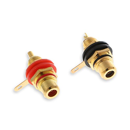 image for Besmelody 8Pcs RCA Female Socket Connector Chassis Panel Mount Adapter