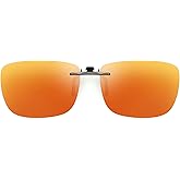Polarized Clip On Sunglasses Over Prescription Glasses Men Women Compact Fit Non-Flip Up
