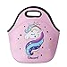 Birsppy Unicorn Lunch Box for Girls, Durable Kids Lunch Bag for School Travel or Picnic, Insulated Reusable Meal Container Box for Girls (Pink)