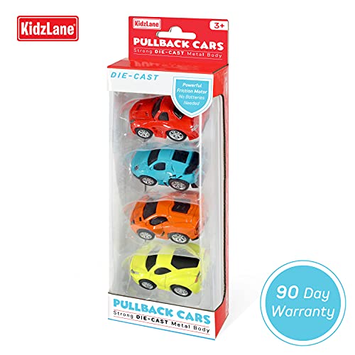 Kidzlane Diecast Metal Pullback Cars FrictionPowered Toy Cars for