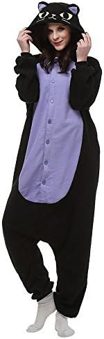 Sleepwear Unisex Adult Pajamas Spooky Cat Onesies Halloween Hoodie Costume M