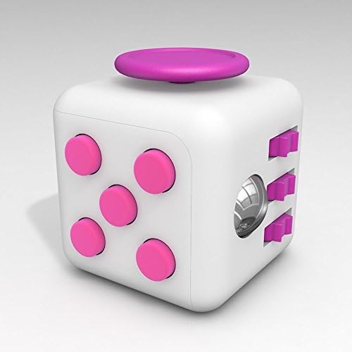 Fidget Cube Relieves Stress And Anxiety, USqueen Fidget Toy Fun Cube Anxiety Attention Toy for Children and Adults with ADHD ADD OCD Autism (White/Pink)